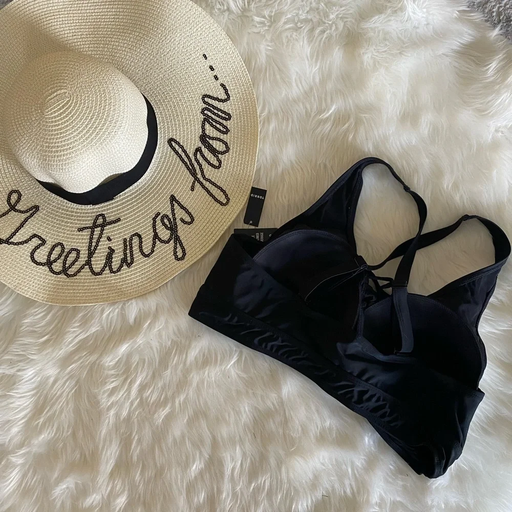 Torrid wireless XO black bikini top, Sz. 4X